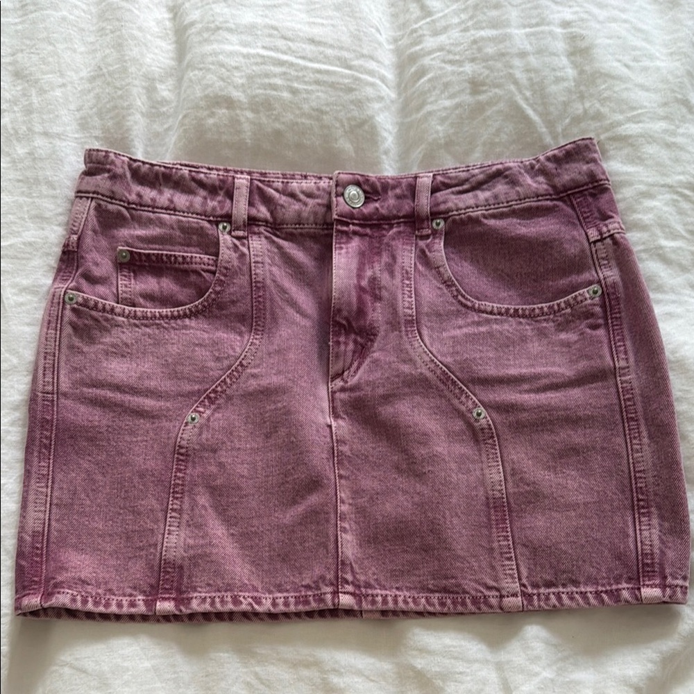 Women's Pink Denim Mini Skirt